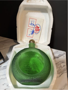 Vintage Decanter with Stopper Green Christmas
